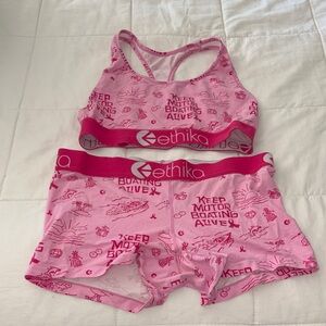 Breast Cancer Awareness Pink Ethika Sports Bra and Shorts Set